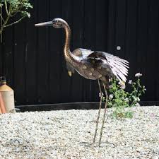 Large Crane Metal Crane Garden Statue