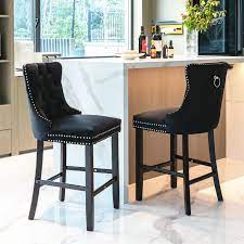 velvet counter height chairs set of 2