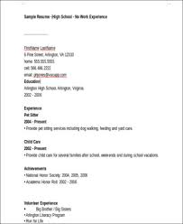 Sample Resume High School Student No Work Experience   Gallery     screenprintbiennial com