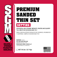premium sanded thin set mortar sgm inc