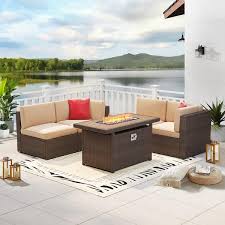 Sizzim 5 Piece Fire Pit Patio Sets