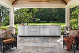 stainless steel outdoor kitchen in