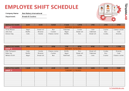 employee schedule templates excel