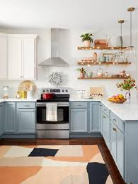 Kitchen With Pretty Blue Cabinets