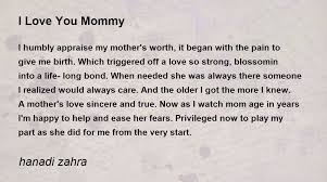 i love you mommy poem by hanadi zahra