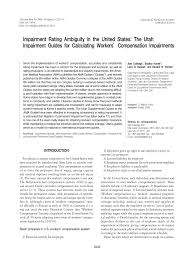 Pdf Impairment Rating Ambiguity In The United States The
