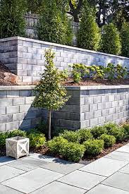 Block retaining walls work well in these settings as they automatically form a setback that helps support the pressure of the soil behind the wall. G Force Garden And Retaining Walls Techo Bloc