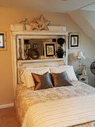 Guest Bed Headboard Using White Antique
