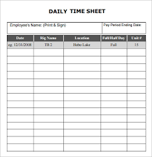 Daily Timesheet Template 15 Free Download For Pdf Excel