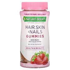 Nature's bounty hair,skin and nails 230 gummies with biotin antioxidants. Nature S Bounty Optimal Solutions Hair Skin Nails Strawberry 1 250 Mcg 80 Gummies Iherb