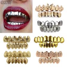 18k gold hip hop fake mouth grillz with