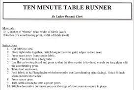 ten minute table runner pattern free