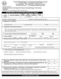 application for an expired texas