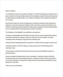 6 Biology Cover Letters Free Samples Examples Format