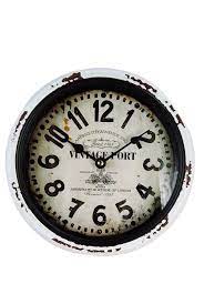 Wall Clock Vintage Distressed White