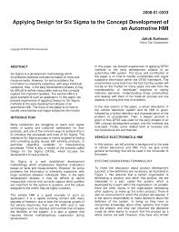 Example refers to a methodology example the underlying reasoning why particular methods were used. Pdf Applying Design For Six Sigma To The Concept Development Of An Automotive Hmi