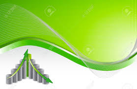 Green Wave Chart Business Background Illustration Design