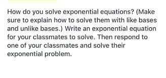 solve exponential equations