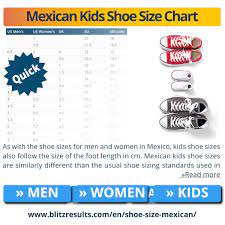 mexican shoe size conversion charts