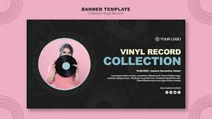 free psd vinyl record banner template