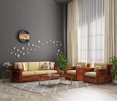 Buy Marriott Wooden Sofa Set In 3 1 1