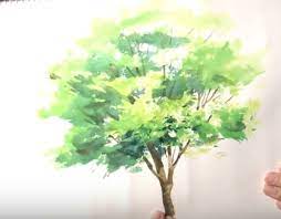 making a watercolor tree painting