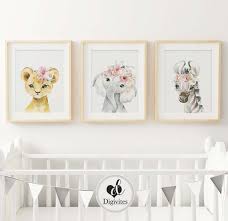 Baby Girl Nursery Wall Art 3 Set Print
