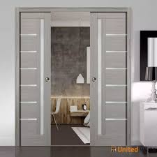 Sliding French Pocket Door With Frosted