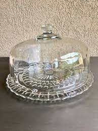 Glass Cake Plate Cover Scalloped