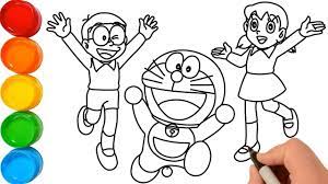 Vẽ Tranh và Tô Màu Doremon, Nobita, Shizuka, Coloring Doraemon, Drawing ...  | Hình ảnh, Hoạt hình, Hình