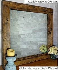 farmhouse framed wall mirror 20 stain