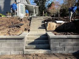 is installing pavers on a slope