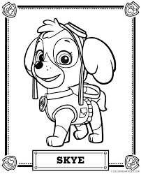 Kids can color in these free printable coloring pages featuring their favorite snow pup! Paw Patrol Coloring Pages Skye Coloring4free Coloring4free Com