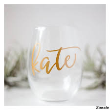 Wedding Stemless Wine Glass Zazzle