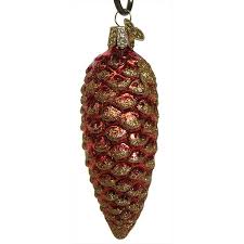 shimmering red cone ornament