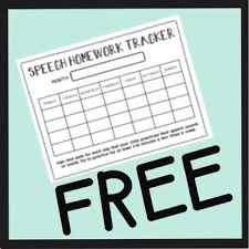 Freebie Speech Homework Chart By Speakeazy Teachers Pay