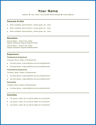 Simple Resume Template For Students Medium Size Of Resume Template