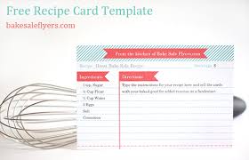 Recipe Card Template Bake Sale Flyers Free Flyer Designs