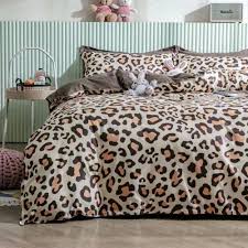 6 pieces leopard design duvet cover set