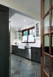 75 green floor kitchen ideas you ll
