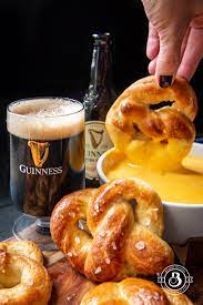 beer soft pretzels with guinness cheese