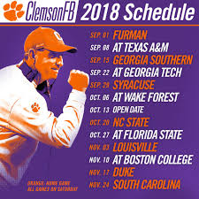2017 cfb schedule and results 2019 cfb schedule and results. 2018 Football Schedule Announced Clemson Tigers Official Athletics Site