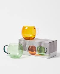 Oita Colourful Glass Coffee Cups Set Of