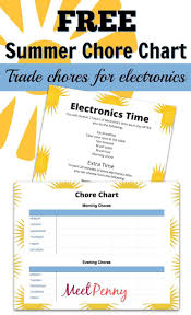 Free Summer Chore Chart Printable Printable Chore Chart