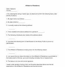 affidavit of residence template