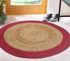hand tufted round outlined jute carpets