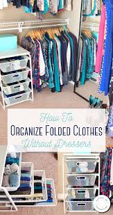 how to organize folded clothes without