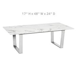 Coffee Table With Marble Top And Chrome