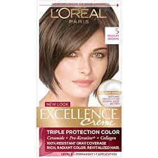 Loreal Paris Excellence Creme Permanent Hair Color 5 Medium Brown 1 Count Kit 100 Gray Coverage Hair Dye