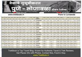 Pune Lonavala Local Train Updated New Timetable Pdf 2019
